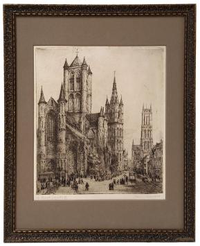 Gesigneerde ets van Romain Malfliet kopen