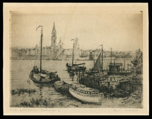 Gesigneerde ets van Romain Malfliet kopen