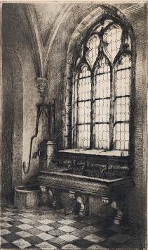 Romain Malfliet met een ets van Pomp St Paulus