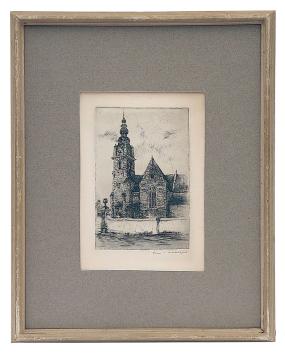 Gesigneerde ets van Romain Malfliet kopen