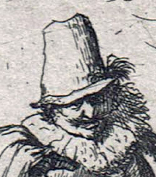 Man met plooikraag bij een boerenpaar