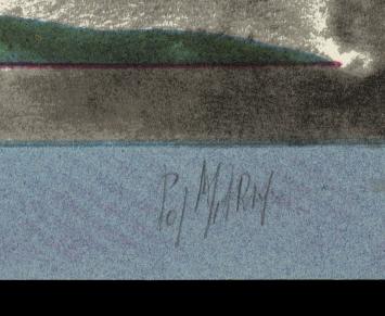 Litho 1974 Blue triangular love E.A.