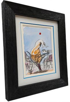 Opgehoogde tekening, de hand grijpt het hoofd