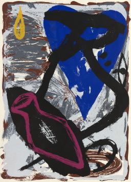 Belgische graficus Marc Maet met grafisch kunstwerk