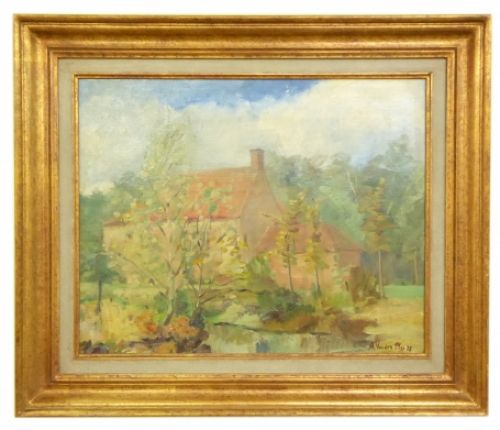 Schilderij van de Belgische kunstenaar M. van den plas