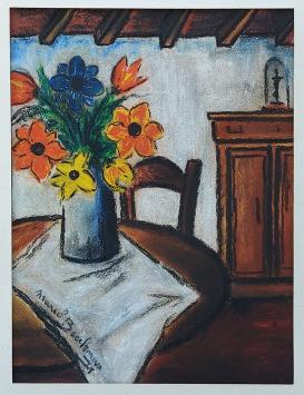 Schilderij van Marcel Beeckman, bloemenstilleven