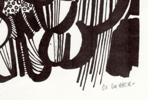 Litho Bloemenmeisje 1976