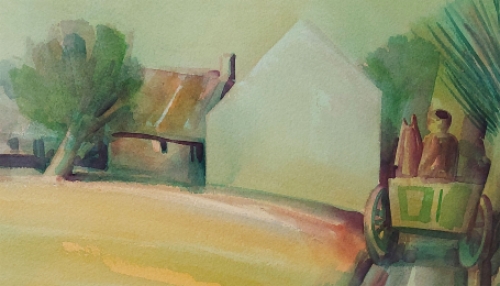 Marcel Cockx met een gestileerd kunstwerkje