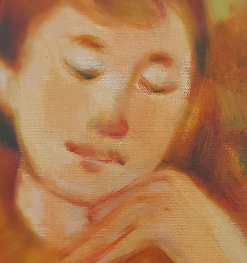 Belgische kunstschilder Marcel Cockx met een vrolijk gekleurd schilderij