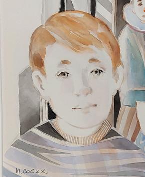 Marcel Cockx met een leuk speels schilderijtje