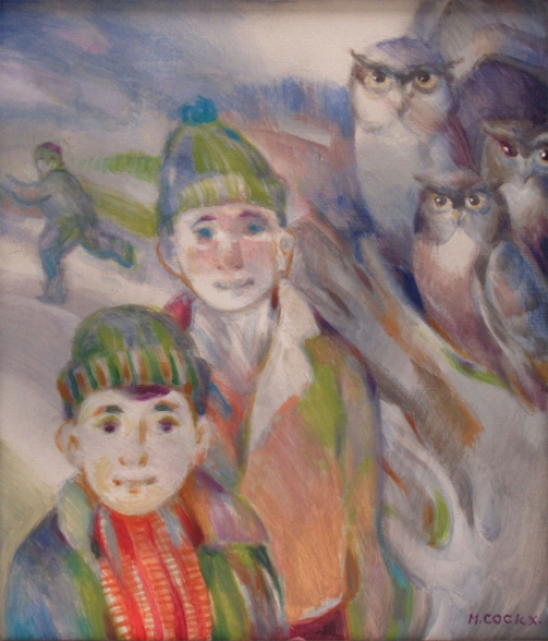 Belgische kunstschilder Marcel Cockx met een zelfportret