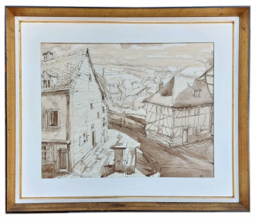 Aquarel van de Belgische schilder Marcel Hastir