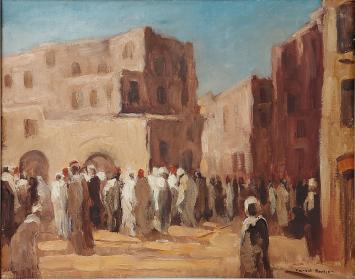 Oosters zicht geschilderd door Marcel Mortier