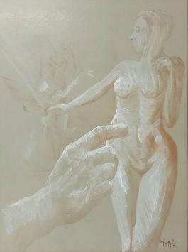 Gemengde techniek op papier van Marcel Notebaert