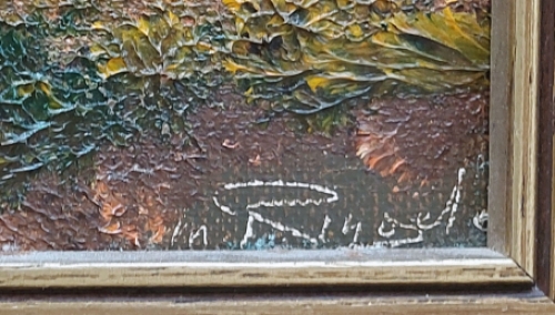 Expressief landschap met landweg