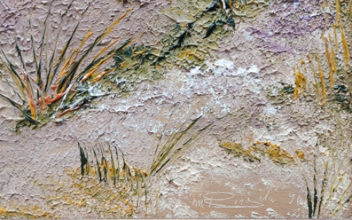 Duinenlandschap met fel gekleurde hemel 1990