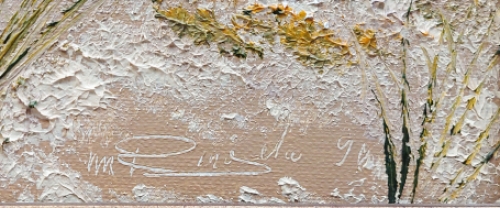 Duinenlandschap met fel gekleurde hemel 1990