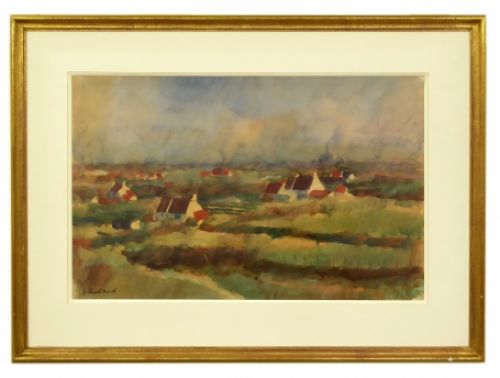 Waterverfschilderij van de Belgische schilder Marcel Stobbaerts