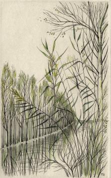 Margot Weemaes met een gravure van Humbeek