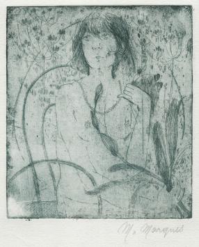 Etsen van de Belgische etser Maria Marques