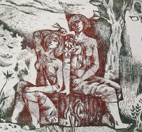 Fat allatt (onder de boom)