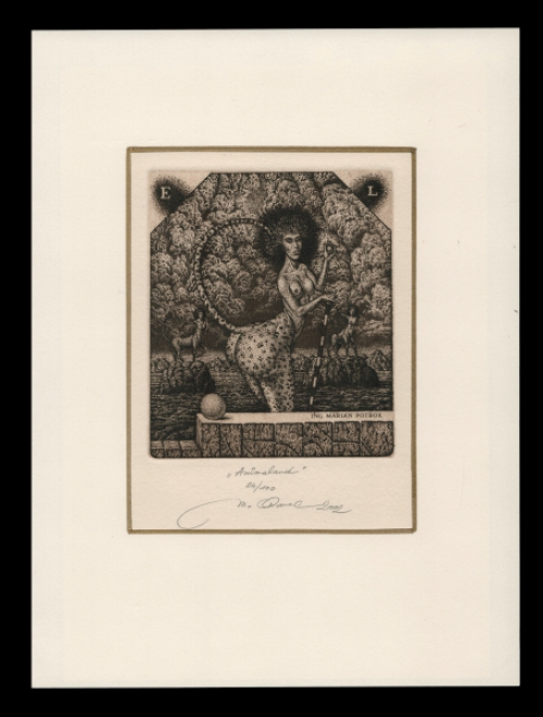 Ex Libris van de Slovaakse kunstenaar Marián Oravec