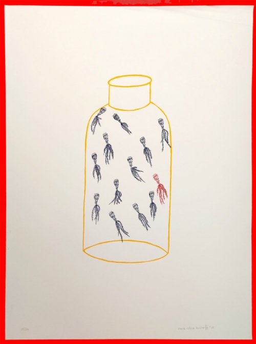 Marie-Alice Boshoff  met een gesigneerde litho