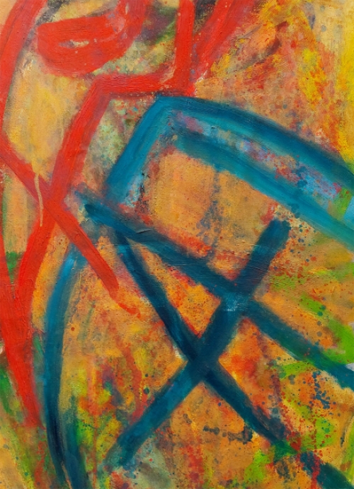 Marie-Christine Meersschaert  met een abstract kunstwerkje