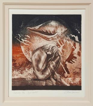 Belgische etser Guido Mariman met een gravure