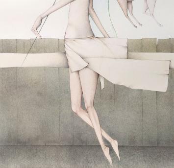 Bevallige dame op stap met haar hondje 1984