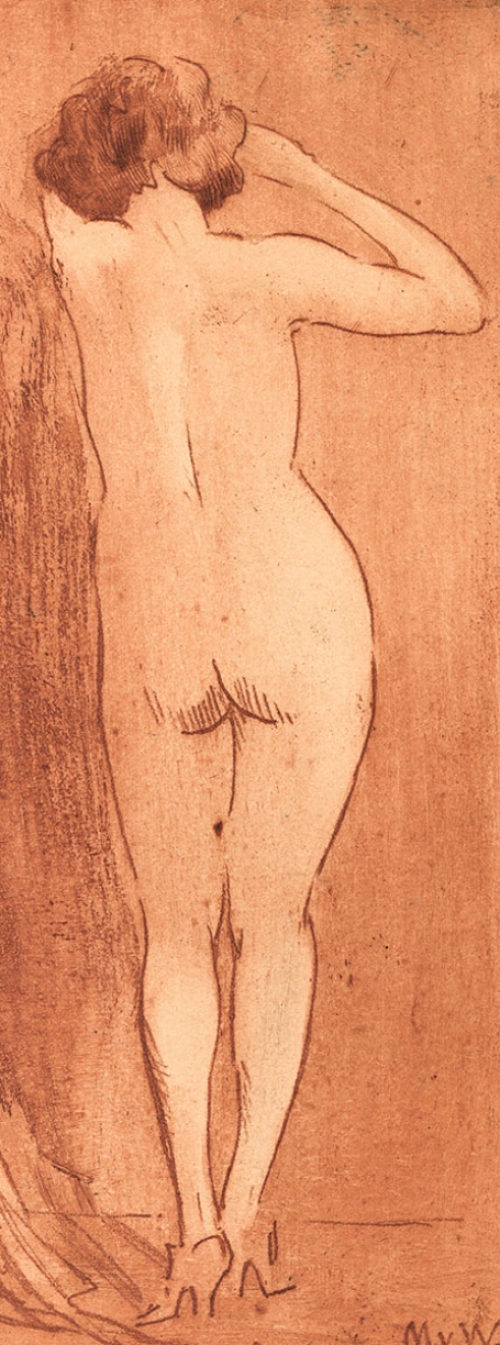 Martin van Waning met naakt ets