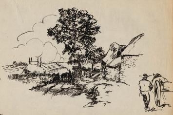 Verschillende schetsen van Frans Masereel uit zijn schetsboek