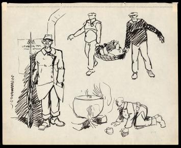 Soldaten getekend door Frans Masereel