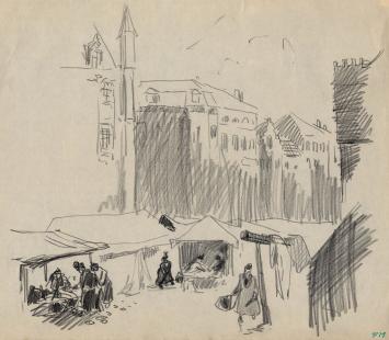 Schetsen van Frans Masereel op papier