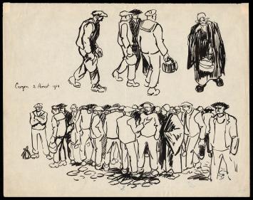 Mensen getekend door Frans Masereel