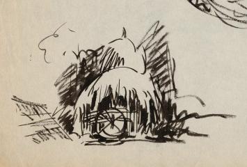 Studieschets van F. Masereel op papier