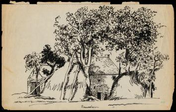 Groot schetsblad van F. Masereel kopen