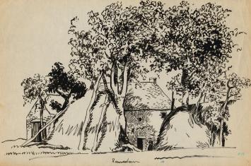 Schets van Frans Masereel op papier vroege periode