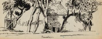 Tekening van Frans Masereel uit zijn schetsboek