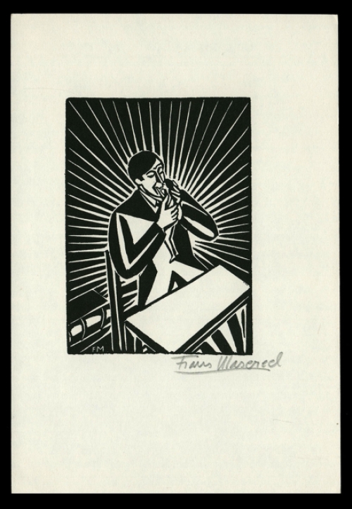 Houtsnede van Belgische kunstenaar Frans Masereel uit het werk l\'idée