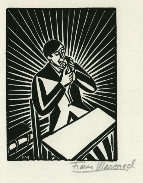 Woodcut by Belgian artist Frans Masereel from the work The Idea