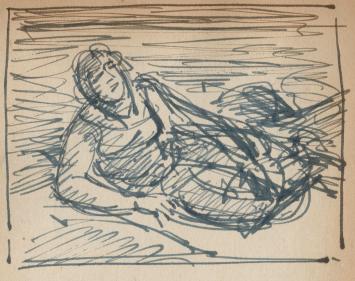 Schets van Frans Masereel uit zijn schetsboek