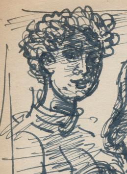 Schets van Frans Masereel in inkt
