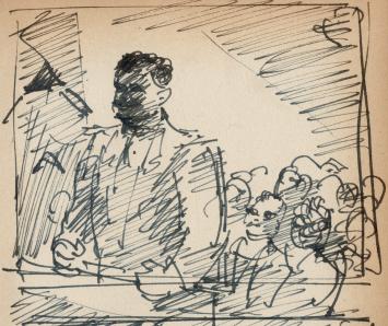 Tekening van Frans Masereel uit zijn schetsboek