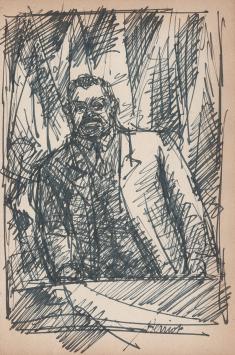 Kunstwerk op papier met pen van Frans Masereel