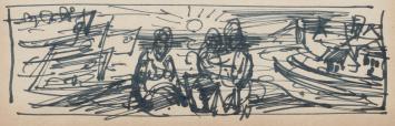 Studieschets van F. Masereel in pen