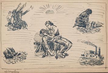 Kunstwerkje op papier van Frans Masereel