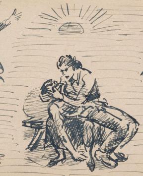 Tekeningen van Frans Masereel uit zijn schetsboek