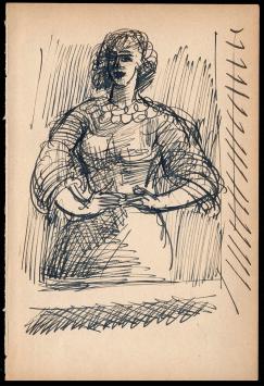 Dame, schets van Belgische graficus Frans Masereel kopen