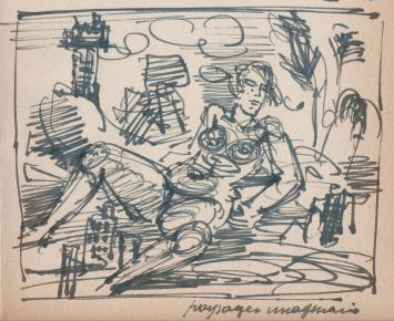 Originele tekening van Frans Masereel uit zijn schetsboek